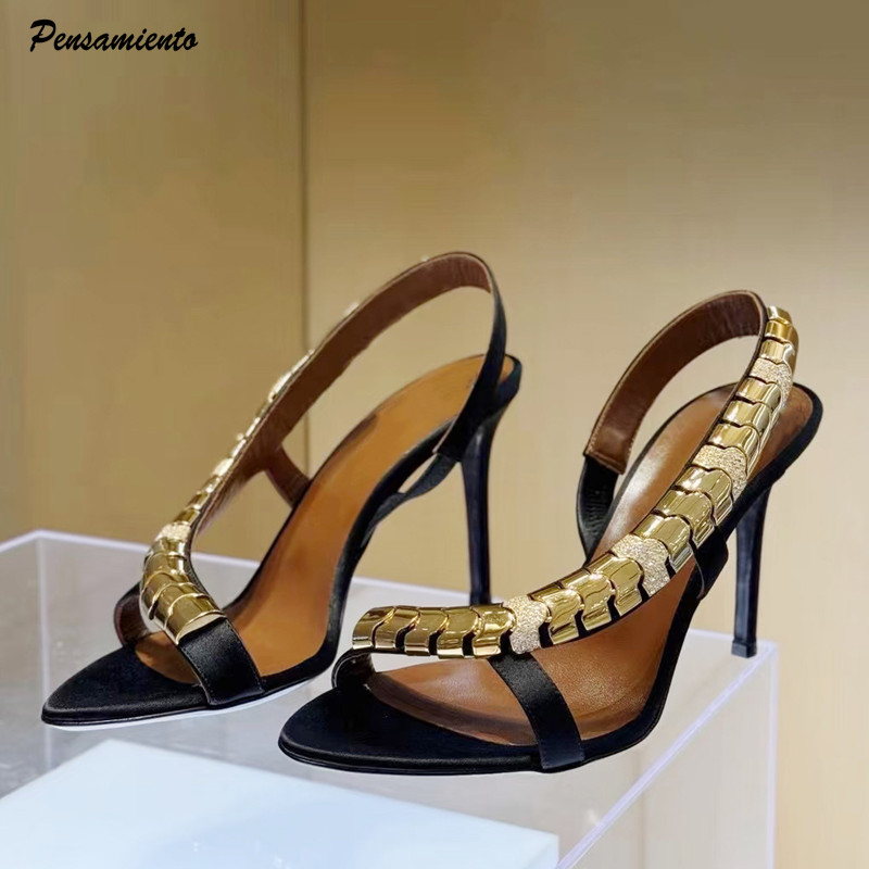 Summer Clothing Offers - Luxe strass-pailletten satijnen dames gladiatorsandalen mode