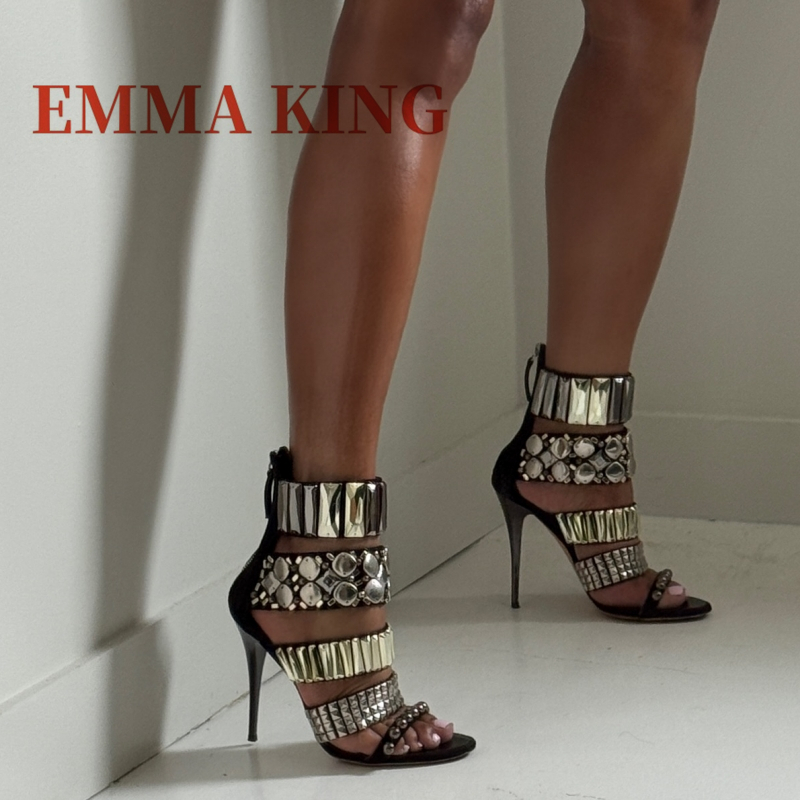Summer Clothing Offers - Zwart verfraaid enkelbandje sandalen zomer vrouwen