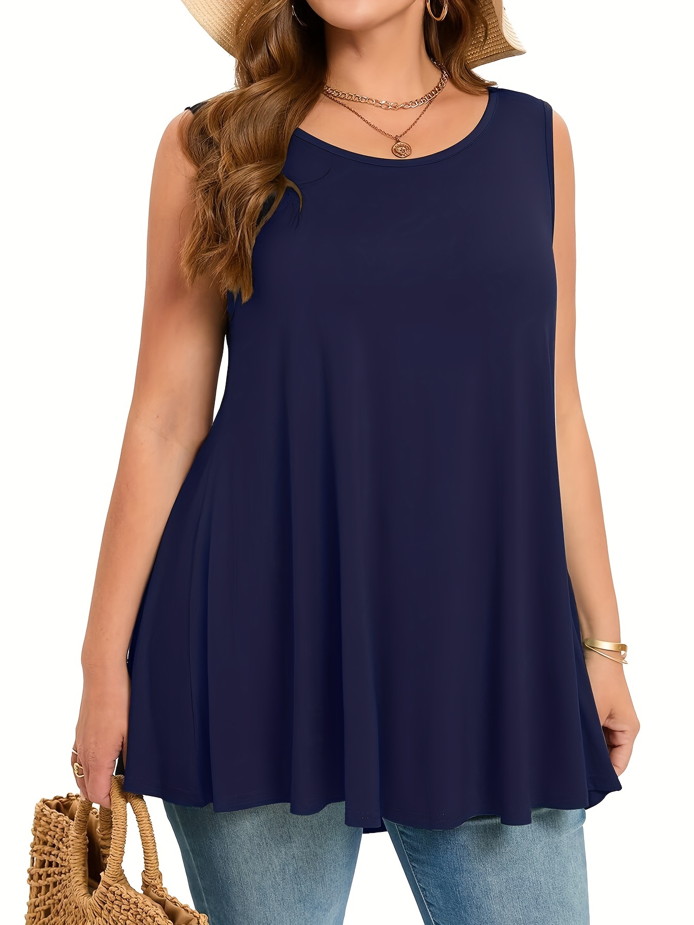 Summer Clothing Plus Size Women - Grote maten eenvoudige effen tanktop Casual