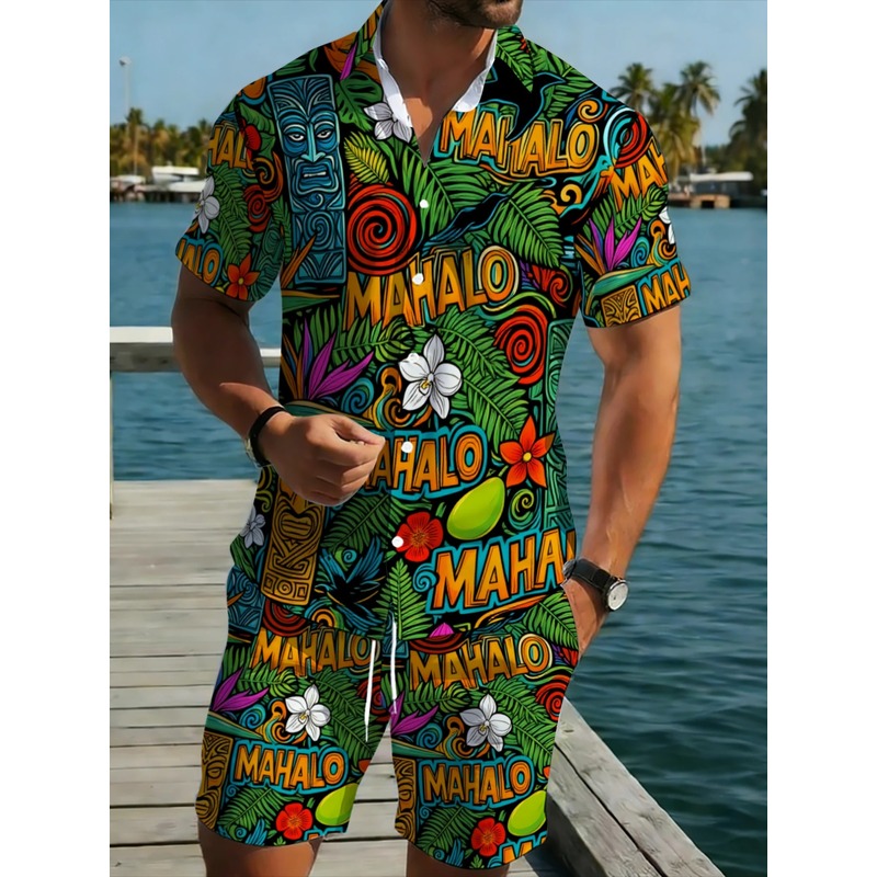 Beach Shirt Hawaiian - Hawaïaans overhemd en shorts set voor