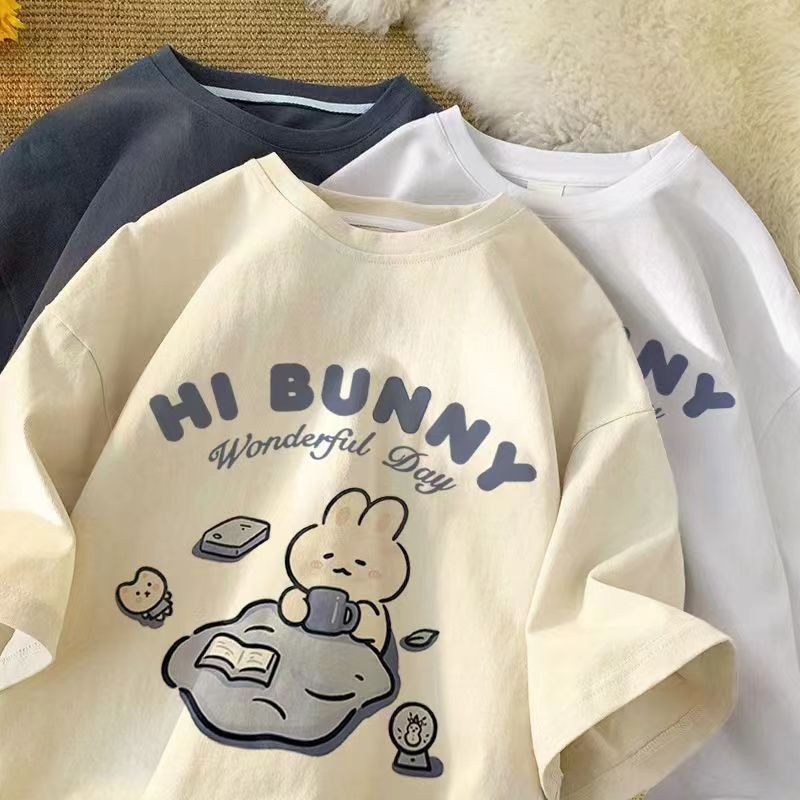 Summer Clothing Boys - Zomer Japans schattig theedrinkend konijn bedrukt