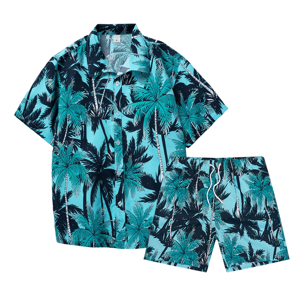 Beach Shirt Hawaiian - Hawaiiaanse kokospalm 3D print heren overhemd