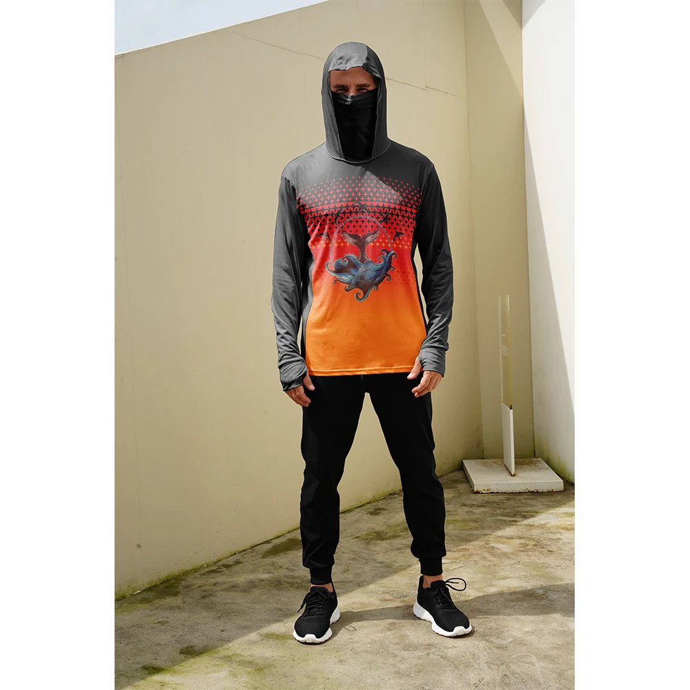Summer Clothing Tops - Visserijshirts Heren Zonbescherming Hoodie Masker Alles-in-één