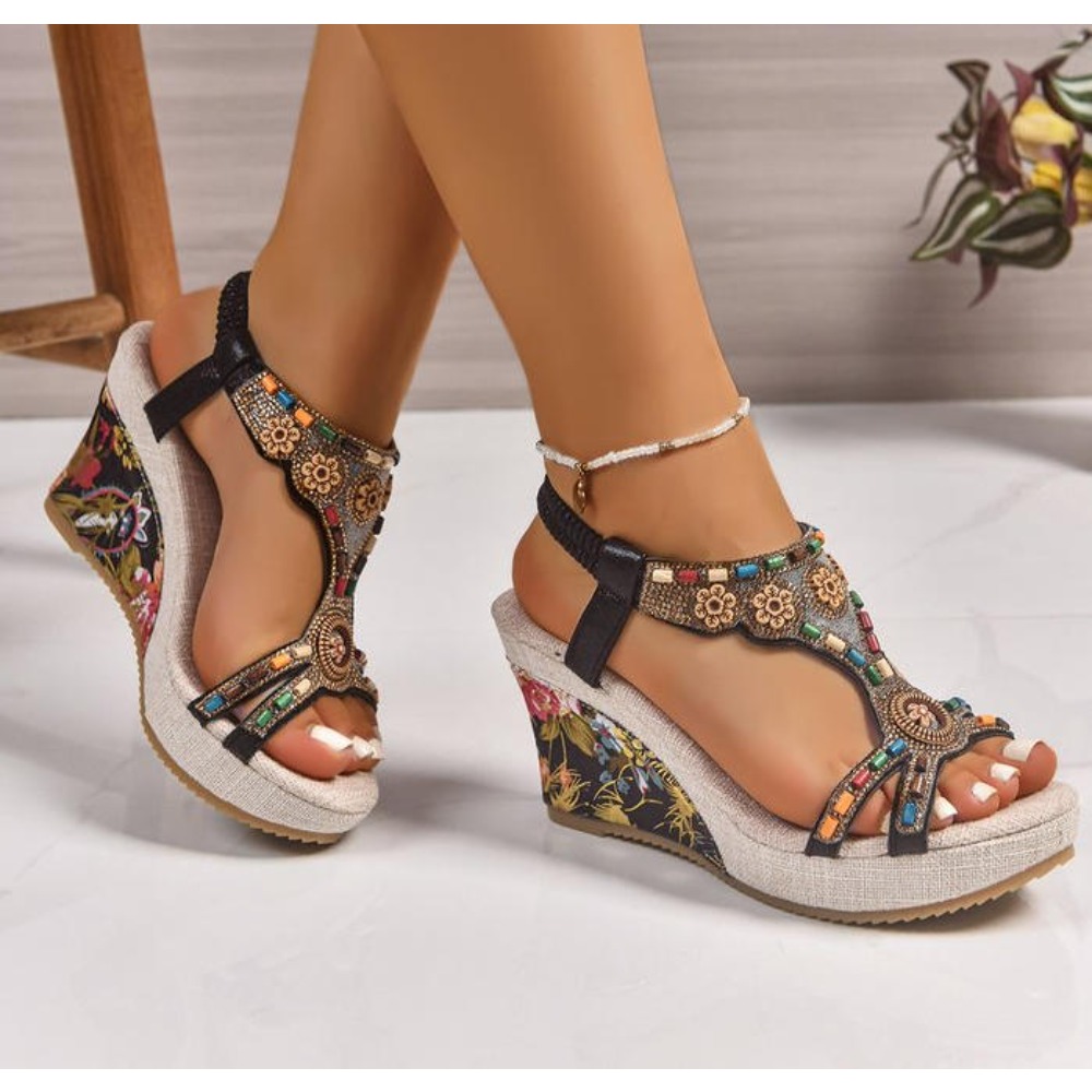 Summer Clothing Plus Size - Dames lederen zomermode wedge sandalen grote