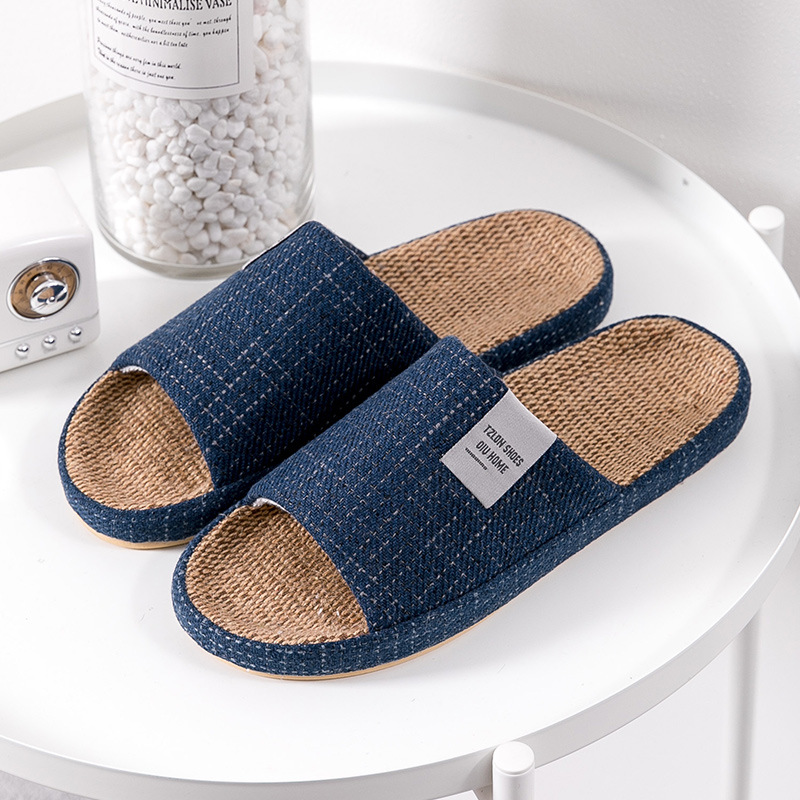 Summer Clothing Fabric - Ademende linnen pantoffels voor heren, vier