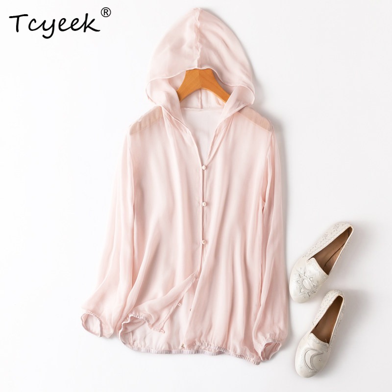 Summer Clothing Tops - Tcyeek 100% Echte Moerbei Zijde Vrouw