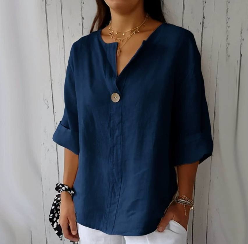 Summer Clothing Linen - Plus Size Dames V-hals Katoen Linnen