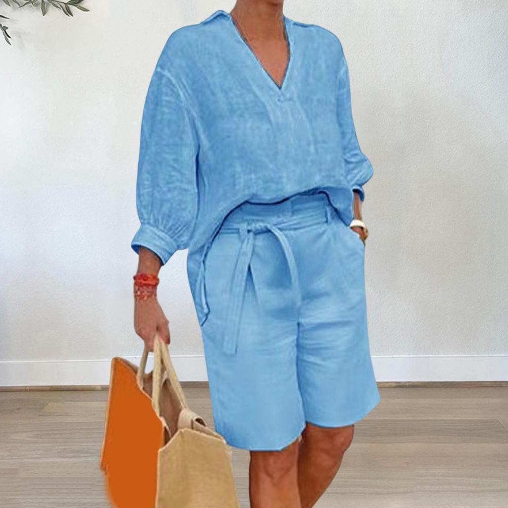 Summer Clothing Linen - Katoenen linnen dames tweedelig set casual