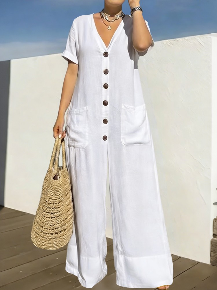Summer Clothing Plus Size - Plus Size Dameskleding Jumpsuit Zomerkleding Blauw