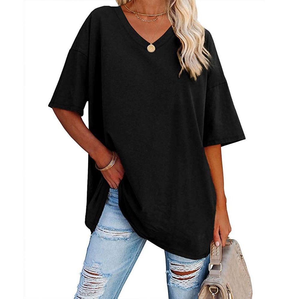 Summer Clothing Amazon - Losse top met V-hals voor dames