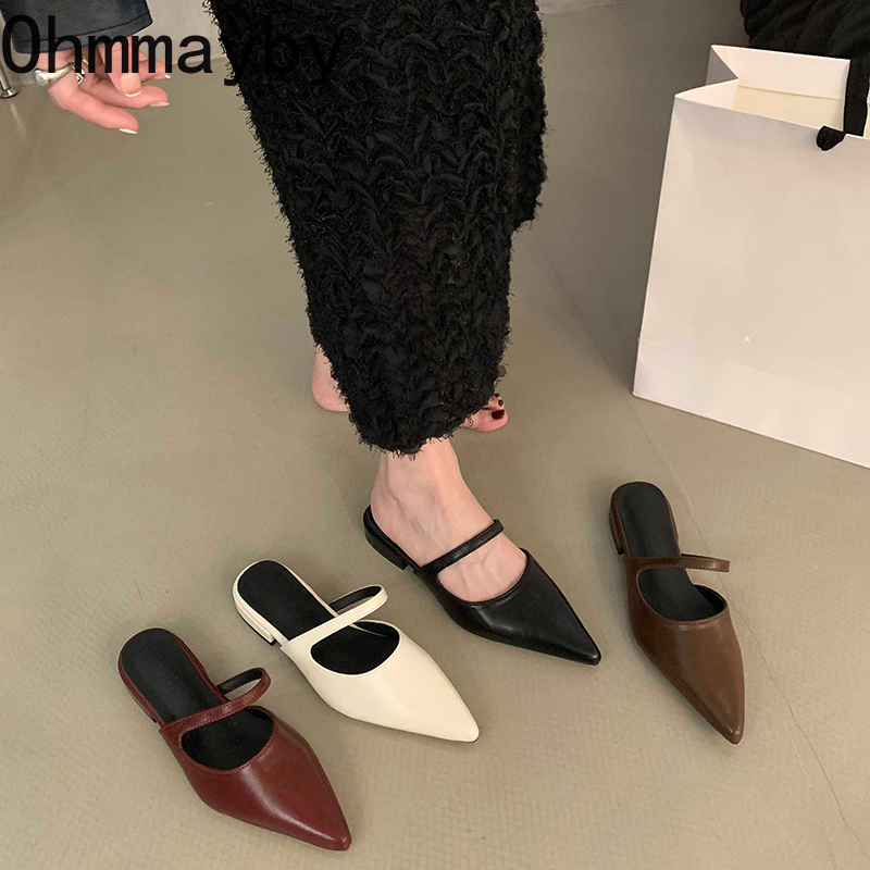 Summer Clothing Fabric - Lente Zomer Puntschoen Dames Muels Slippers