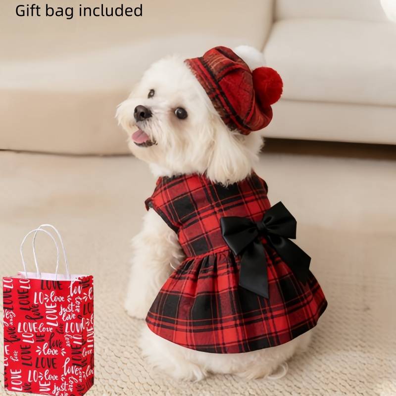 Summer Dog Clothing - Hondenkleding geruite overhemd pak das jurkje