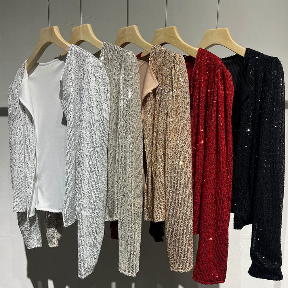 Crew Clothing Summer Jacket - Party Blazer Pailletten Decoratie Ronde Hals