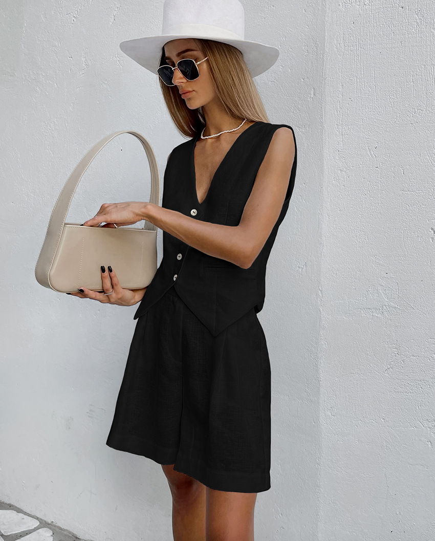 2023 Nieuwe Pak Vest + Shorts  - Summer Clothing Linen recensie en prijs