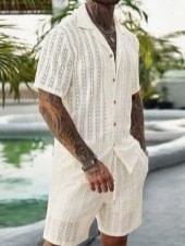 Heren gehaakte gebreide 2-deli - Summer Clothing Sets Men recensie en prijs