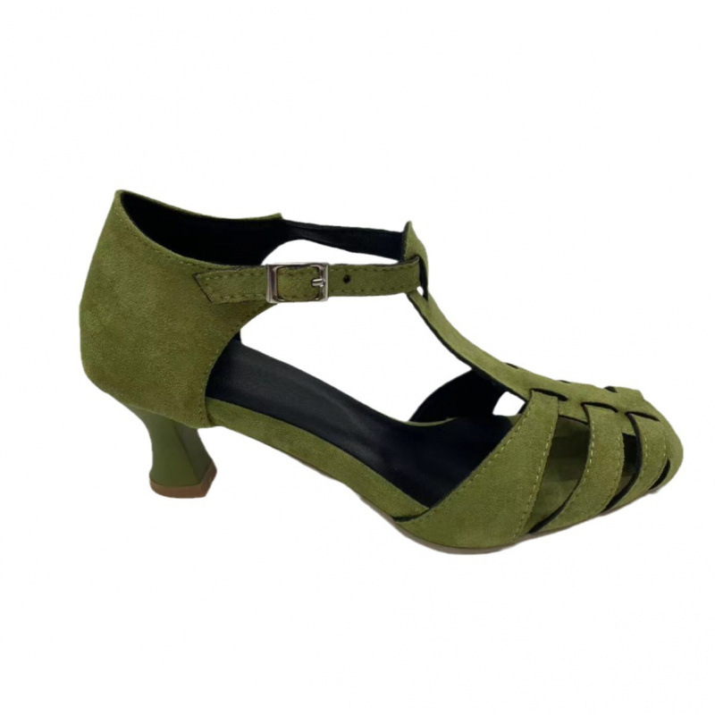 Dames Groene Suède Kitten Heel - Summer Clothing Offers recensie en prijs