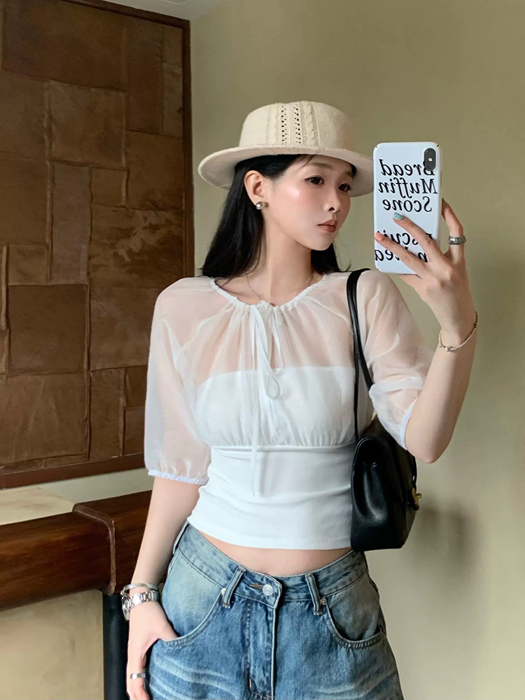 Top met zijden panelen en half - Summer Clothing Tops recensie en prijs