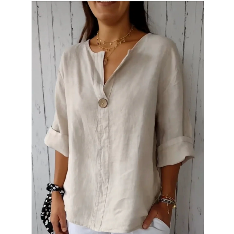 Plus Size Dames V-hals Katoen  - Summer Clothing Linen recensie en prijs