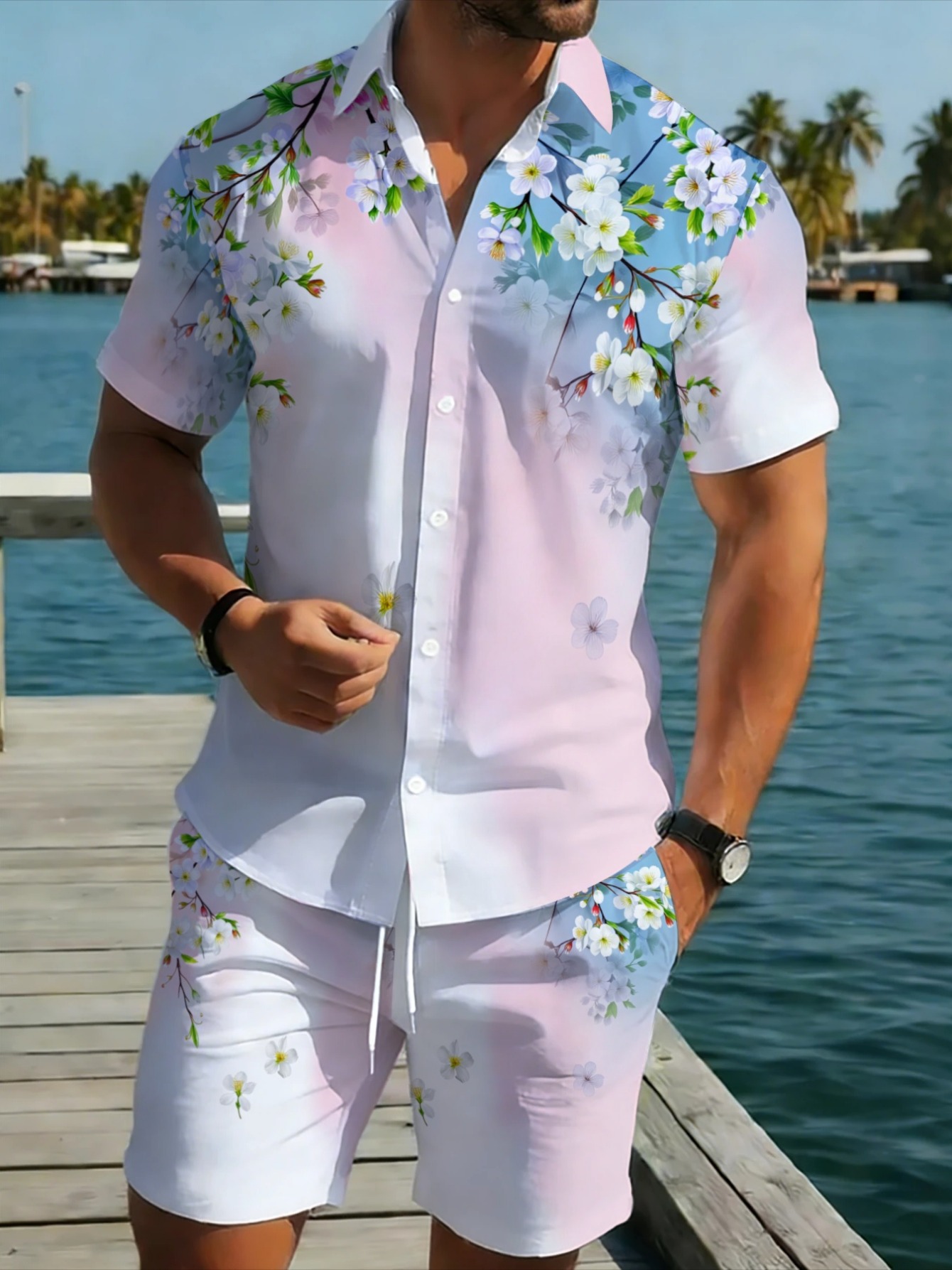 Heren Hawaiiaans 2-delig set m - Beach Shirt Hawaiian recensie en prijs