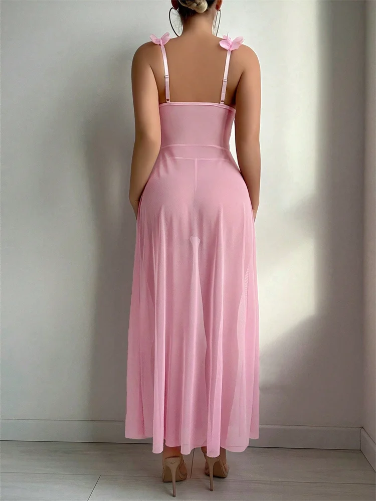 Roze bloemenkant doorzichtige  - Summer Clothing Offers recensie en prijs