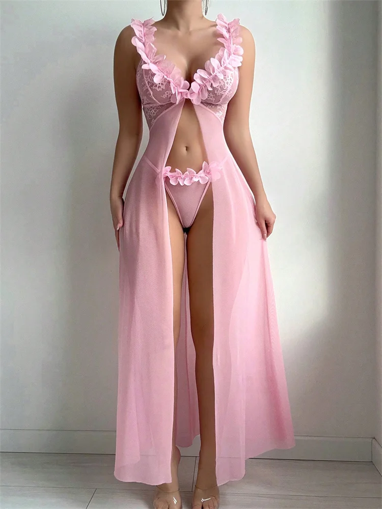 Roze bloemenkant doorzichtige  - Summer Clothing Offers recensie en prijs
