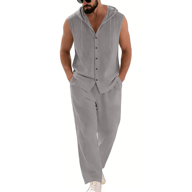 Casual linnen pak voor heren,  - Summer Clothing Sets Men recensie en prijs