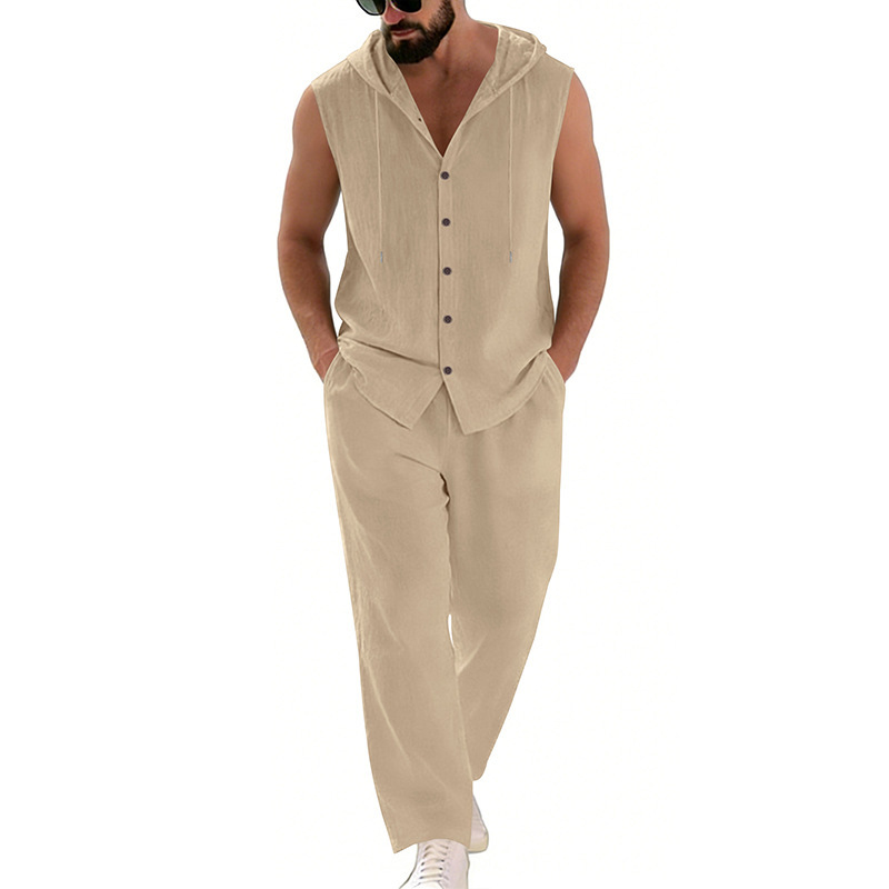 Casual linnen pak voor heren,  - Summer Clothing Sets Men recensie en prijs