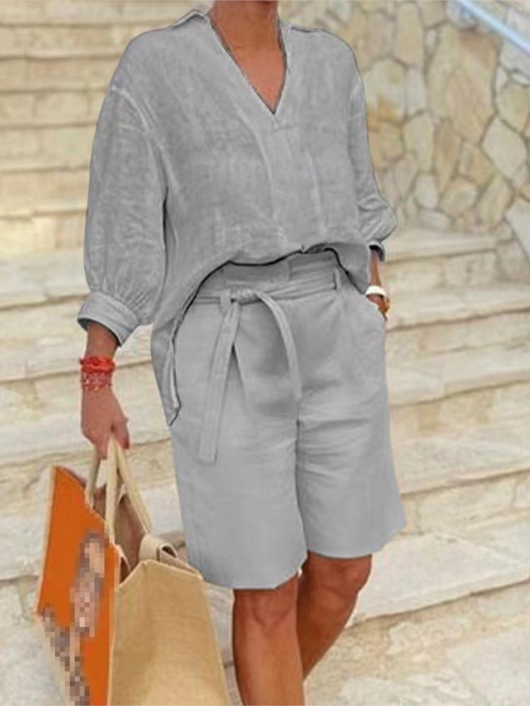 Vrouwen Pakken Elegante Stijl  - Summer Clothing Linen recensie en prijs