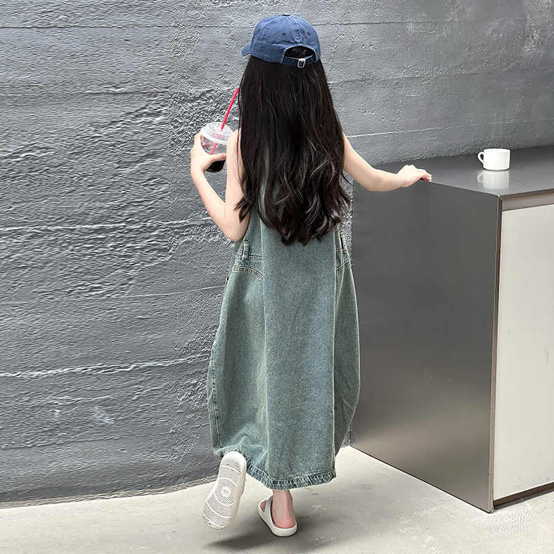 Vintage blauwe kinderen meisje - Summer Clothing Linen recensie en prijs