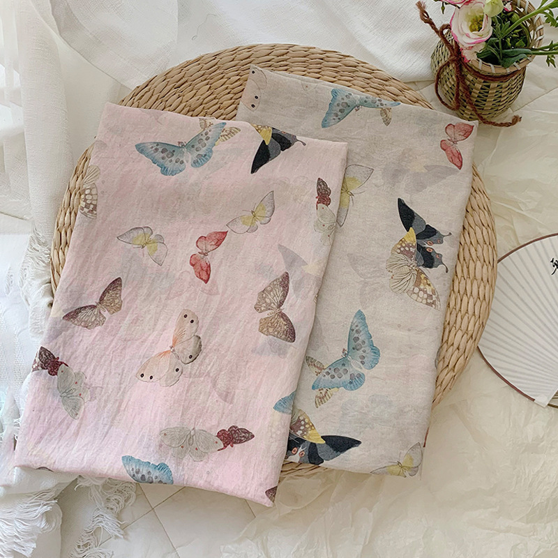 Vlinders print op beige roze s - Summer Clothing Fabric recensie en prijs