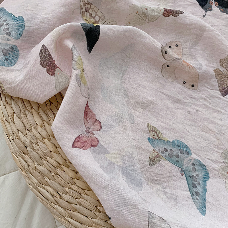 Vlinders print op beige roze s - Summer Clothing Fabric recensie en prijs