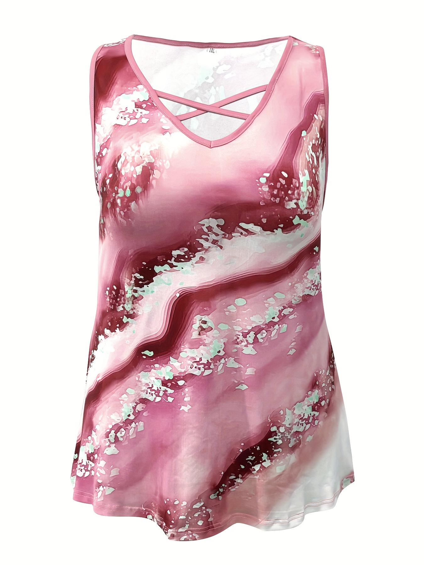 Plus Size Tanktop met marmeren - Summer Clothing Plus Size Women recensie en prijs